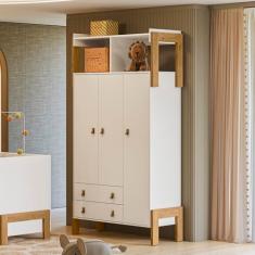 Guarda Roupa Roupeiro Infantil Fantasia 4375 Qmovi Branco Acetinado