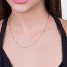 Cordão Rommanel Banhado A Ouro Fio Torcido Diamantado 42 Cm 530444