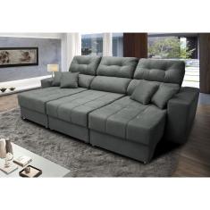 Sofá Retrátil e Reclinável Cama inBox Diamond . 2,25m Tecido Suede Velusoft