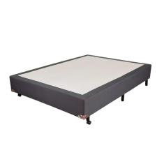 Base Box Casal Jacquard Liso 138x188x25cm Prorelax Cinza