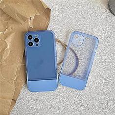 Suporte de suporte de luxo Capa transparente de silicone para iPhone 14 13 12 Pro Max 11 7 8 Plus X XS XR SE3 Capa macia transparente, azul, para iphone XR