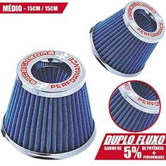 Filtro de Ar Esportivo Cônico RaceChrome Duplo Fluxo Médio Rc085