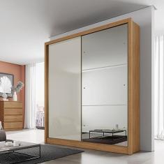 Guarda Roupa Solteiro com Espelho 2 Portas 3 Gavetas Toronto Novo Horizonte Cumaru Fendi