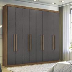 Guarda-roupa Casal 8 Portas 4 Gavetas Master New Jatobá/Grafite