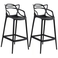 Kit C|2banqueta Baixa Masters Allegra - 66 Cm - Preto