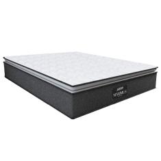 Colchão Casal King Gazin Molas Ensacadas Pillow Top Maximus 193x203x28cm Cinza - Branco Cinza-bran