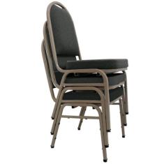 03 Cadeiras para Hotel e Auditório Linha Hotel Cinza