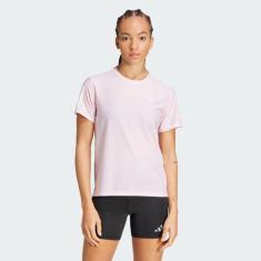 Camiseta Adidas Own The Run Feminina Rosa e Branca, M