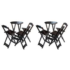 Kit 2 Banquetas Altas Bistrô Madeira Maciça Assento Madeira Tabaco Marrom Preguiçosa