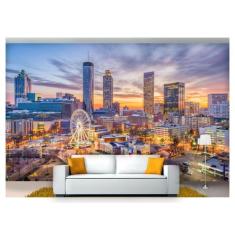 Papel De Parede Cidade Prédio Roda Gigante 3D 6M² Ncd221 - Você Decora