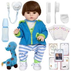 Boneco Bebê Reborn Silicone Sapinho 18 Itens Bolsa Enxoval - Cegonha R