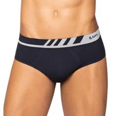 LUPO Cueca Masculina Sem Costura Microfibra Slip Adulto, Preto, GG