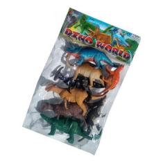 Kit 8 Dinossauros Borracha Miniatura Triceratopos T-Rex - Ausini