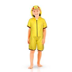 Fantasia Pikachu Infantil Pijama Kigurumi Curto do Pokémon - Fantasias