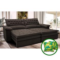 Sofá Retrátil e Reclinável 2,92m Molas Ensacadas Cama inBox Alemanha. com Viscoelástico Velusoft