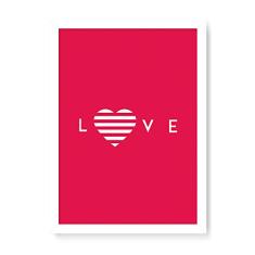 Arte Maníacos Quadro Decorativo Love Flat Vermelho - 23x16,25cm (Moldura caixa em laca branca)