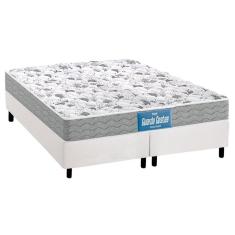 Cama Box Queen: Colchão Ortopédico Probel D33/EP Guarda Costas Próintense Double Face + Base CRC Courano White(158x198)