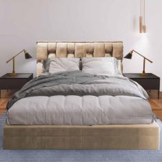 Cabeceira Cama Box Cherie Suede Moderna 90 Capuccino