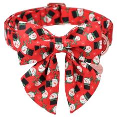 UP URARA PUP Coleira de Natal para cães com gravata borboleta, coleira de Natal para filhotes, meninas, meninos, cães ou gatos, gravata borboleta com fivela de metal durável, coleira fofa para animais