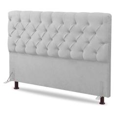 Cabeceira Cama Box Solteiro Lylla 90cm Capitonê Com Frame Sintético Branco - Abmaza