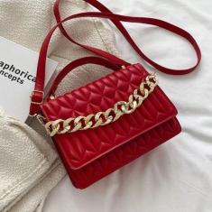 Bolsa Feminina Luxo Com Corrente Losango De Alça Transversal - Unistar