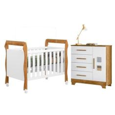 Quarto de Bebê com Berço Mini Cama 3 em 1 Soninho e Cômoda 4 Gavetas 1