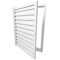 Portinhola Porta Alçapão Branco Abrigo 80x60 De Aço Laminado Resistent