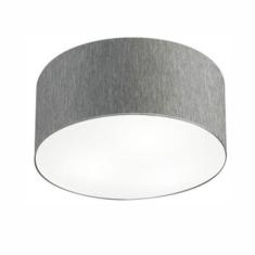 Plafon Cilíndrico Md-3048 Cúpula em Tecido 50x21cm Rustico Cinza - Bivolt
