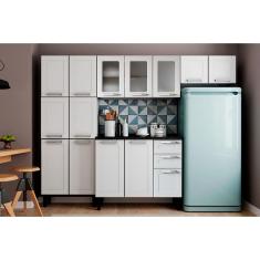 Kit de Cozinha Completa 4 Peças Múltipla (2 Armários + 1 Balcão + 1 Paneleiro) C4P73 Branco - Bertolini