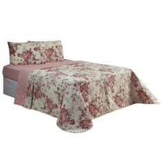 Kit Cobreleito + Jogo De Cama 3 Pçs Solteiro Algodão 150 Fios - MR Enx