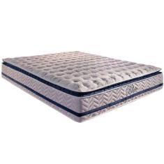 Colchão Queen Molas Ensacadas Visco Gel MasterPocket Blue Pillow Top (