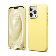 elago Capa Compatível com iPhone 13 Pro, Capa Protetora de Silicone Líquido, À Prova de Choque, Fina, Forro de Microfibra Macio Antiarranhões, 6,1 Polegadas (Amarelo)