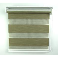 Cortina Rolô Double Vision Com Barra Niveladora Crisdan 1,80 Largura X 2,30 Altura Marrom