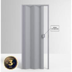 Porta de PVC Sanfonada 210x85cm Permatti	Cinza Liso Cinza Liso