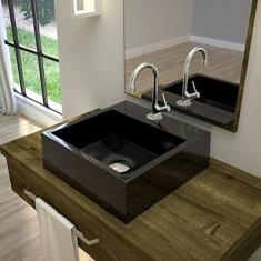 Kit Cuba Q395 com Torneira 1198 Metal e Válvula Click 1 Pol. meia e Sifão Cromado e Flexível Compace Preto