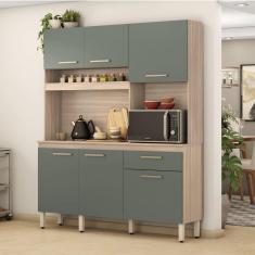 Cozinha Compacta 6 Portas 1 Gaveta Alamo Demóbile Avena/Menta