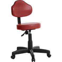 Cadeira Mocho Estética Odontologia Plus Vermelho RV