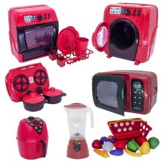 Brinquedo Chefe Cozinha Mercadinho Fogão Roupa Louça 26Pç
