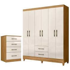 Kit Guarda Roupa Casal Panamá e Cômoda MS