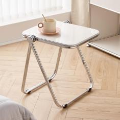Mesa de centro dobrável, mesa final, mesa lateral de sofá, cadeiras dobráveis ​​empilháveis, portátil, economiza espaço, assento de cadeira de escritório, pernas de metal, decoração de bar d