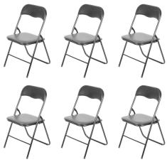 Kit 4 Cadeiras Lena Dobravel Or Design com Estrutura Resistente em Aço Pintado Preto
