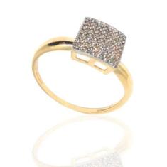 Anel de ouro 18k Chuveiro Quadrado - Elegancy Joias, 15