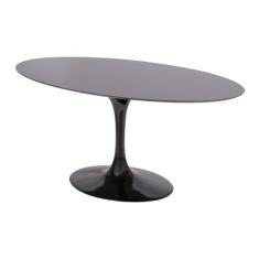Mesa Saarinen Oval São Gabriel 198x122cm - Base Preta - mgsaarinen
