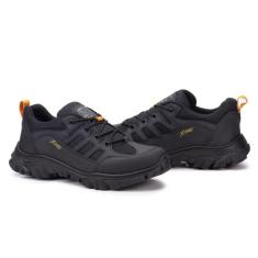 Tênis Adventure Cano Curto Sola Tratorada Leve Masculino Couro Moda Es