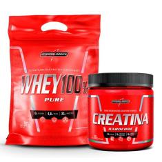 Kit Whey 100% Pure 907gr Refil + Creatina Hardcore Pura 300g - Integra