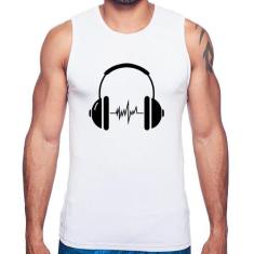 Regata Headphone Batimentos - Foca na Moda, Branco, GGG