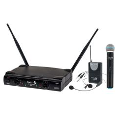 Microfone Sem Fio Duplo Lyco uhf uh 02MHLI