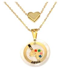 Colar Duplo Minha Profissão Artes Pintura Folheado Ouro 18k