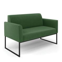 Sofá 2 Lugares Namoradeira Marisa Aço Industrial Preto Suede D03 - D'R