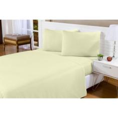 Jogo de Lençol Solteiro 3 Pçs Cama Box Elástico 30cm 100% Poliéster Ga